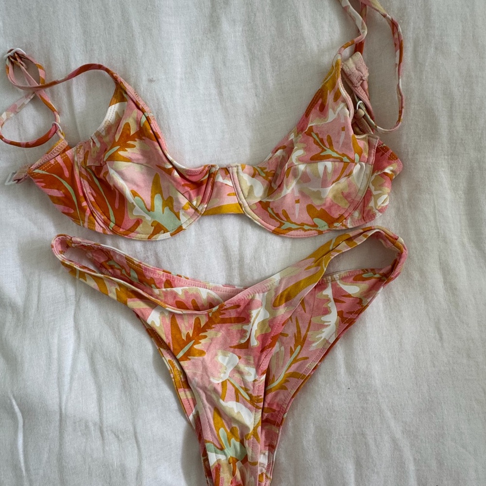 Stone Fox Swim Pink Yellow Floral Underwire Bikini